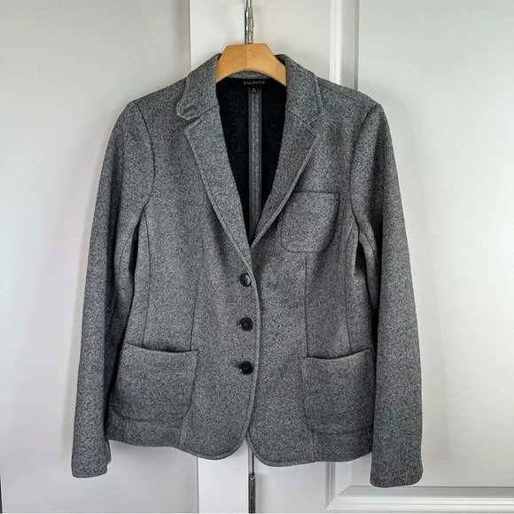 Talbots  Gray Wool Blend 3 Button Blazer size 10 Classic‎ Neutral Minimalist - Picture 1 of 9